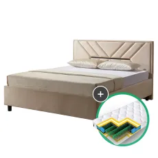 Комплект кровать Ambianta Dally 1.8m Бежевый + матрас Saltconfort Lux 180x200