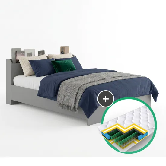 Set pat MBS Neo 1.6m Gri (MBS-1138) + saltea Saltconfort Classic 160x200