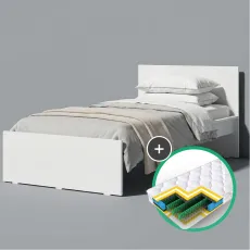 Комплект кровать Fabrik Home Linia 0.9m Белый ясень + матрас Saltconfort Classic 90x200