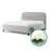 Set pat Fabrik Home Lush 1.6m Gri deschis + saltea Saltconfort Classic 160x200