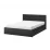 Set pat Fabrik Home Linia 1.6m Frasin negru + saltea Saltconfort Classic 160x200
