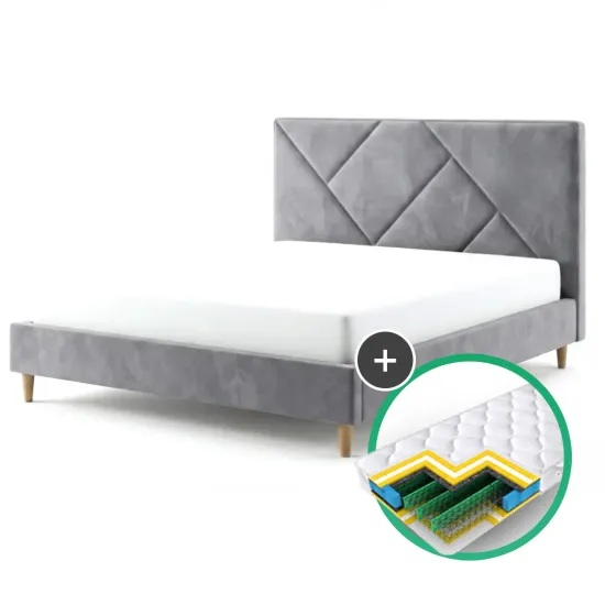 Set pat Sidi-M Stefania 3 London 15 Gray + saltea Saltconfort Classic 160x200