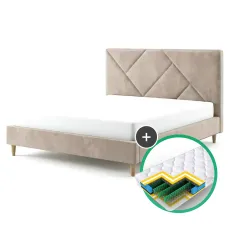 Set pat Sidi-M Stefania 3 London 3 Beige + saltea Saltconfort Classic 160x200