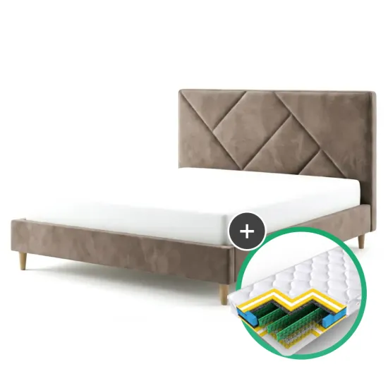Set pat Sidi-M Stefania 3 London 4 Brown + saltea Saltconfort Classic 160x200