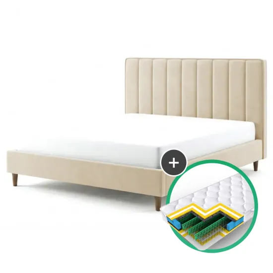 Комплект кровать Sidi-M Stefania 4 London 2 Beige + матрас Saltconfort Classic 120x200