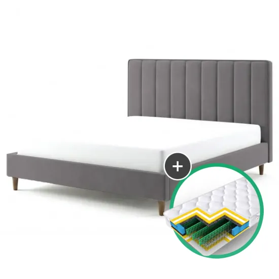 Set pat Sidi-M Stefania 4 London 15 Gray + saltea Saltconfort Classic 160x200