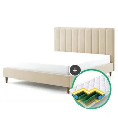 Set pat Sidi-M Stefania 4 London 2 Beige + saltea Saltconfort Classic 160x200