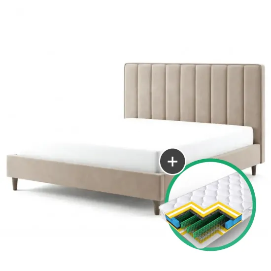 Set pat Sidi-M Stefania 4 London 3 Beige + saltea Saltconfort Classic 160x200