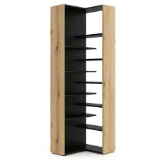 Raft de colț Fabrik Home Hardy (52 cm), Stejar Evok/Frasin negru