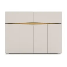 Comodă Yasen Leo 4D2S, 120x39,5x90 см, Casmir/Stejar Artizan