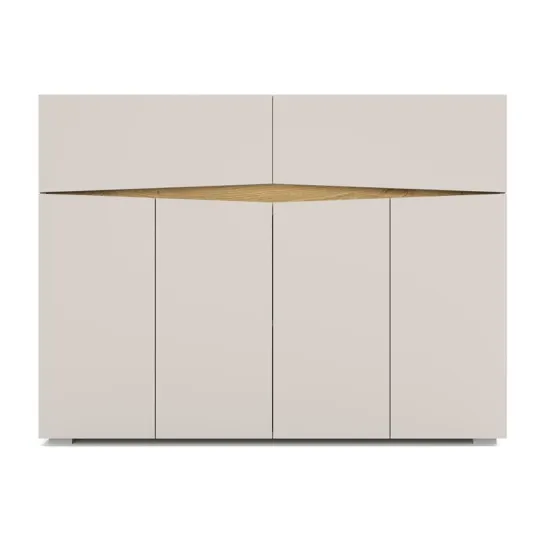 Comodă Yasen Leo 4D2S, 120x39,5x90 см, Casmir/Stejar Artizan
