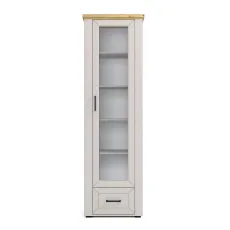 Dulap Penal vitrina Yasen Malaga 1D1S, 62,5x42,5x205 см, Casmir/Stejar Artizan