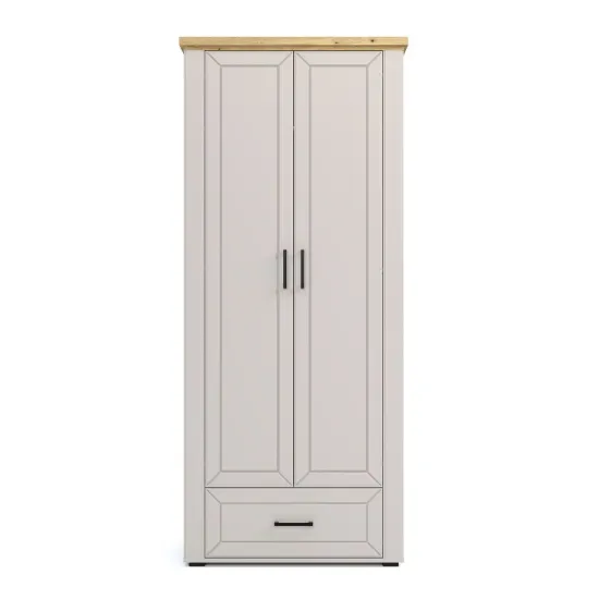 Dulap Yasen Malaga 2D1S, 88,5x52,5x205 см, Casmir/Stejar Artizan