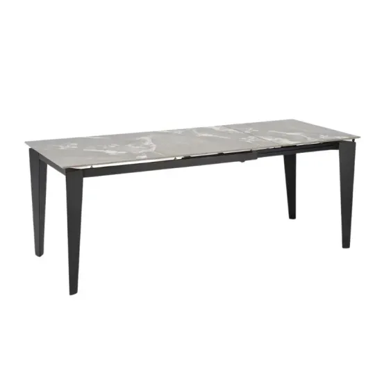 Masă pentru bucătărie Halmar Felix, 124x81 cm extensibilă, marmura gri/negru