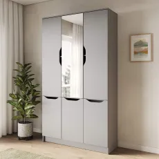 Dulap MBS 6D Lilu cu oglindă, 120x40x210 cm, Grey mouse (MBS-9005)