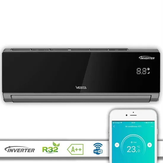 Aparat de aer condiționat Vesta AC-18i Smart Inverter Wi-Fi, 18000 BTU, pana la 35 m², Black