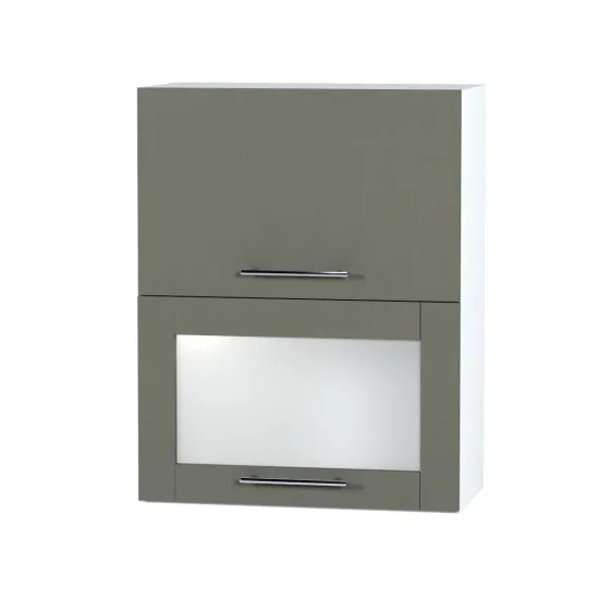 Верхний кухонный шкаф Fabrik Home ШКВ 600 горизонт 1глух+1рама, фасад с профильной ручкой, ДСП