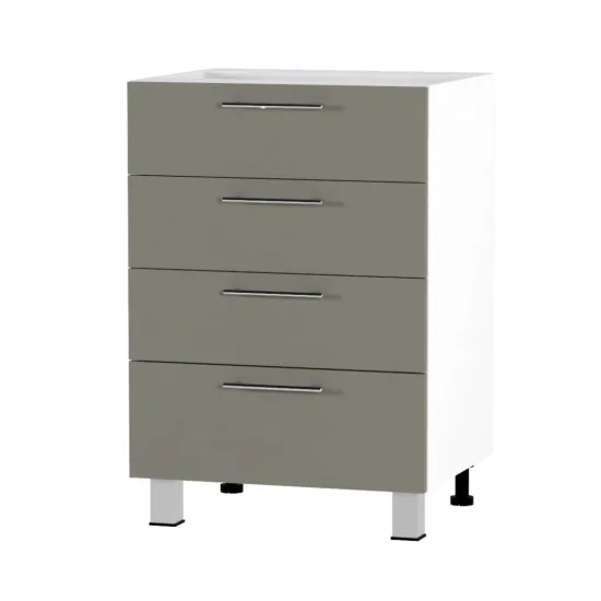 Нижний кухонный шкаф Fabrik Home ШКН 600 4 ящика, фасад с профильной ручкой, МДФ