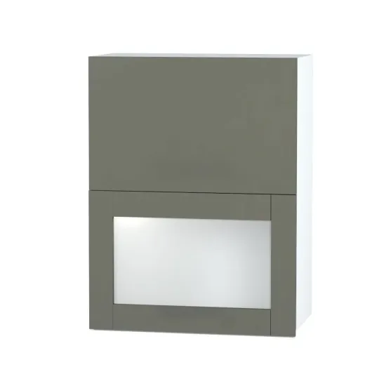 Верхний кухонный шкаф Fabrik Home ШКВ 800 горизонт 1глух+1рама, удлинённый фасад без ручек, ДСП