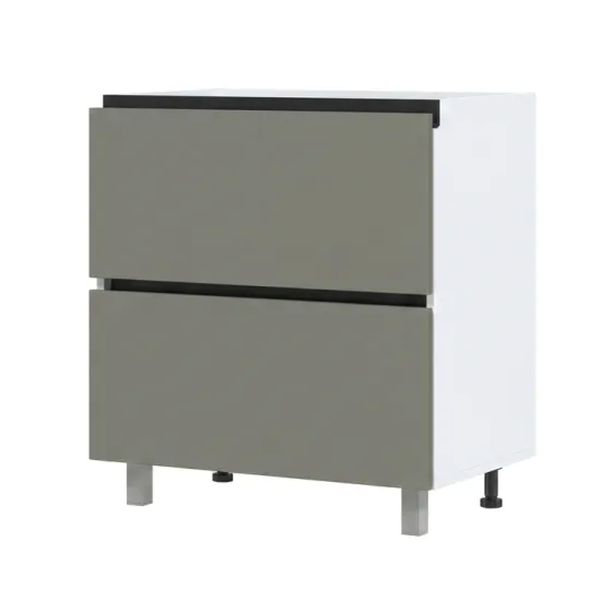 Нижний кухонный шкаф Fabrik Home ШКН 800 2 Ящика Hetic, удлинённый фасад без ручек, ДСП