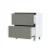 Нижний кухонный шкаф Fabrik Home ШКН 800 2 Ящика Hetic, удлинённый фасад без ручек, ДСП