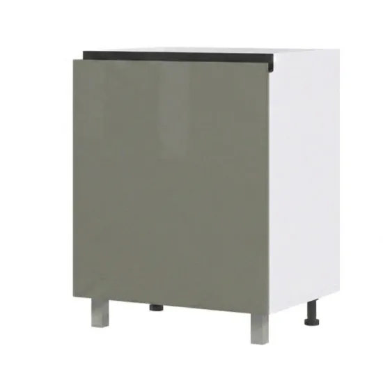 Нижний кухонный шкаф Fabrik Home ШКН 600 мойка с 1 фасадом, удлинённый фасад без ручек, МДФ