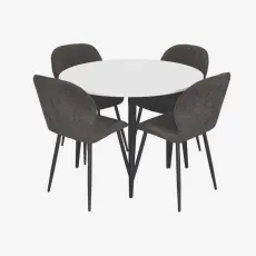 Set de sufragerie Eva DT 402-3B + 4 YTC-064B UF885-15 (Dark grey)