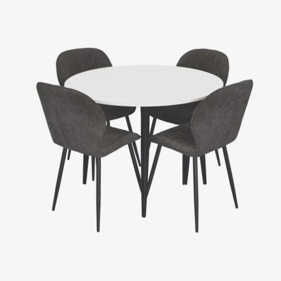 Set de sufragerie Eva DT 402-3B + 4 YTC-064B UF885-15 (Dark grey)