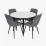 Set de sufragerie Eva DT 402-3B + 4 YTC-078B BJORN-13 (Grey)