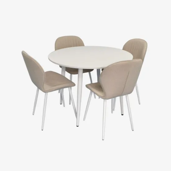 Set de sufragerie Eva DT 402-5Wh + 4 YTC-064Wh BJORN-24 (Light beige)