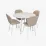 Set de sufragerie Eva DT 402-5Wh + 4 YTC-064Wh BJORN-24 (Light beige)