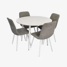 Set de sufragerie Eva DT 402-5Wh + 4 YTC-078Wh UF885-14 (Grey)