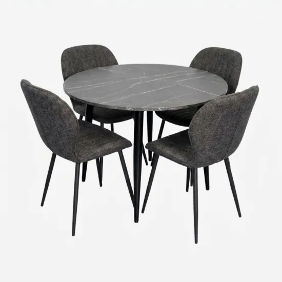 Set de sufragerie Eva DT 402-6B + 4 YTC-064B UF885-15 (Dark grey)