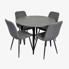 Set de sufragerie Eva DT 402-6B + 4 YTC-078B BJORN-13 (Grey)