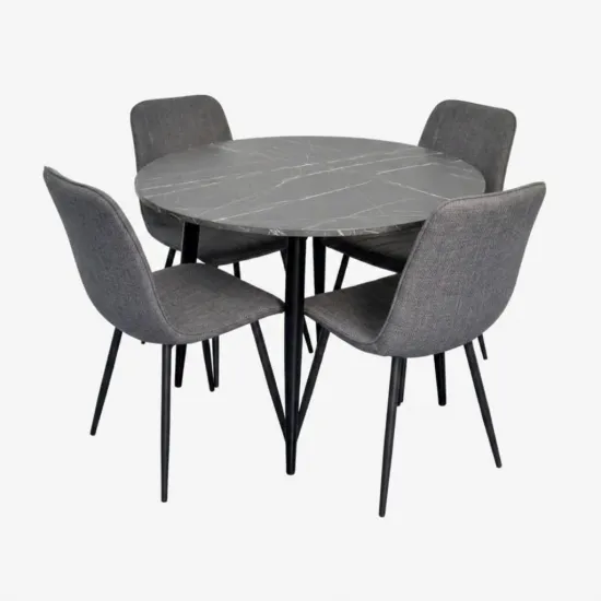 Set de sufragerie Eva DT 402-6B + 4 YTC-078B BJORN-13 (Grey)