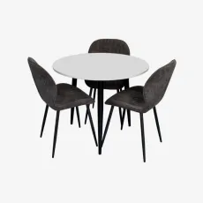Set de sufragerie Eva DT 404-3B + 3 YTC-064B UF885-15 (Dark grey)
