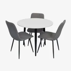 Set de sufragerie Eva DT 404-3B + 3 YTC-078B BJORN-13 (Grey)