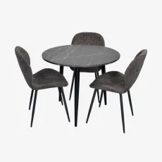 Set de sufragerie Eva DT 404-6B + 3 YTC-064B UF885-15 (Dark grey)