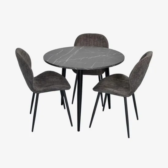 Set de sufragerie Eva DT 404-6B + 3 YTC-064B UF885-15 (Dark grey)
