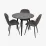 Set de sufragerie Eva DT 404-6B + 3 YTC-064B UF885-15 (Dark grey)
