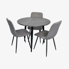Set de sufragerie Eva DT 404-6B + 3 YTC-078B BJORN-13 (Grey)