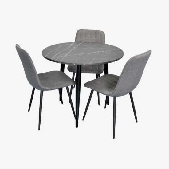 Set de sufragerie Eva DT 404-6B + 3 YTC-078B BJORN-13 (Grey)