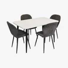 Set de sufragerie Eva DT 405-3B + 4 YTC-064B UF885-15 (Dark grey)