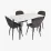 Set de sufragerie Eva DT 405-3B + 4 YTC-064B UF885-15 (Dark grey)