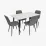 Set de sufragerie Eva DT 405-3B + 4 YTC-078B BJORN-13 (Grey)