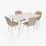 Set de sufragerie Eva DT 405-4Wh + 4 YTC-064Wh UF910-01 (Light beige)