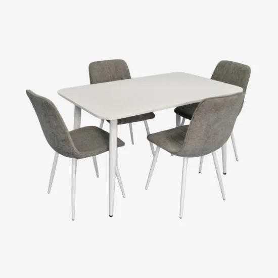 Set de sufragerie Eva DT 405-4Wh + 4 YTC-078Wh UF885-14 (Grey)