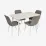 Set de sufragerie Eva DT 405-4Wh + 4 YTC-078Wh UF885-14 (Grey)