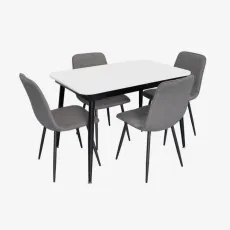 Set de sufragerie Eva DT 531R B + 4 YTC-078B BJORN-13 (Grey)