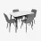 Set de sufragerie Eva DT 531R B + 4 YTC-078B BJORN-13 (Grey)